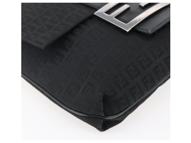 FENDI Zucchino Canvas Schultertasche Schwarz Silber Auth ka081 - Ansicht 14