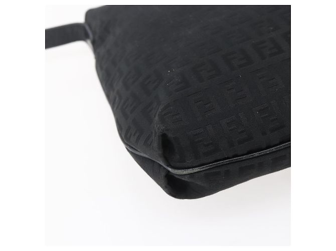 FENDI Zucchino Canvas Schultertasche Schwarz Silber Auth ka081 - Ansicht 16