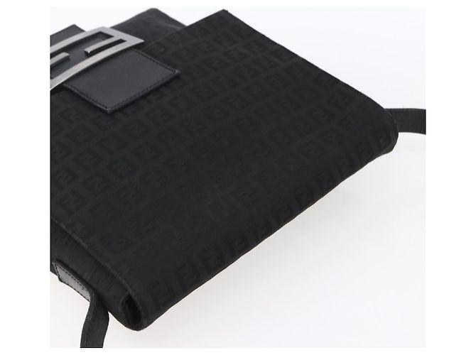 FENDI Zucchino Canvas Schultertasche Schwarz Silber Auth ka081 - Ansicht 6
