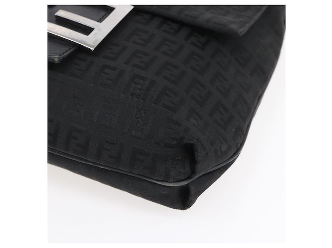 FENDI Zucchino Canvas Schultertasche Schwarz Silber Auth ka081 - Ansicht 9