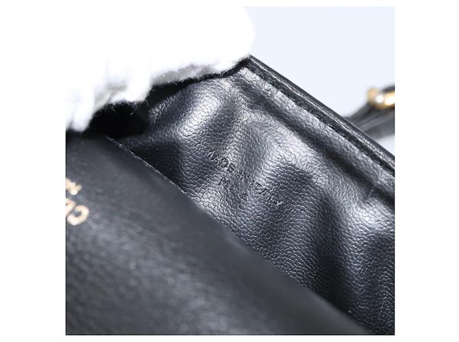 Céline Borsa a Spalla in Pelle Nera e Oro Auth BA8003 Nero D'oro - vista 12