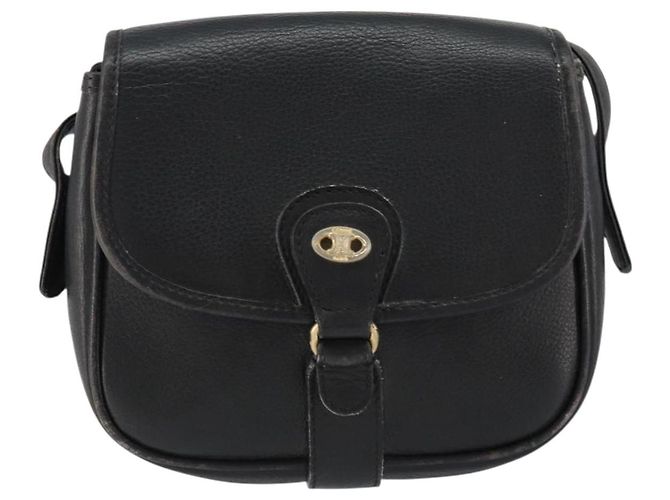 Céline Borsa a Spalla in Pelle Nera e Oro Auth BA8003 Nero D'oro - vista 13