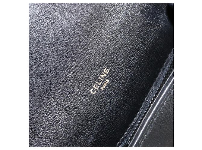 Céline Borsa a Spalla in Pelle Nera e Oro Auth BA8003 Nero D'oro - vista 19
