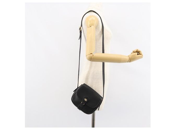 Céline Borsa a Spalla in Pelle Nera e Oro Auth BA8003 Nero D'oro - vista 23