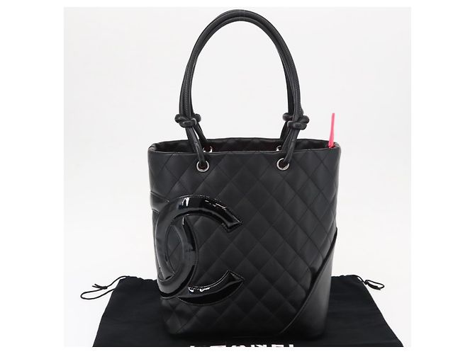 CHANEL Borsa Tote Matelassé Linea Cambon Pelle Nera Argento CC Auth 148463SAV Nero - vista 12
