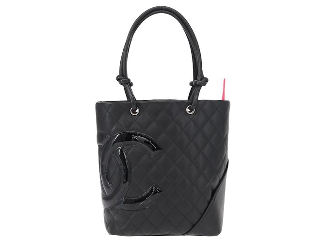 CHANEL Borsa Tote Matelassé Linea Cambon Pelle Nera Argento CC Auth 148463SAV Nero - vista 13