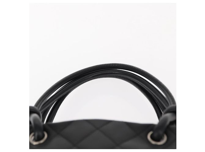 CHANEL Borsa Tote Matelassé Linea Cambon Pelle Nera Argento CC Auth 148463SAV Nero - vista 14