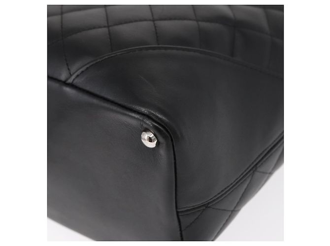 CHANEL Borsa Tote Matelassé Linea Cambon Pelle Nera Argento CC Auth 148463SAV Nero - vista 15