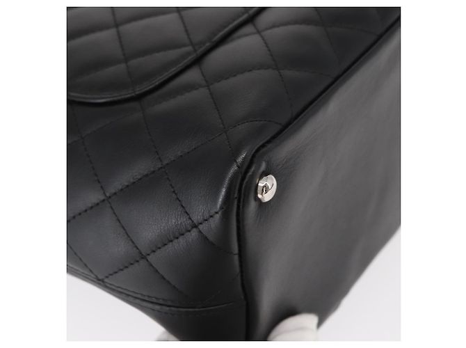CHANEL Borsa Tote Matelassé Linea Cambon Pelle Nera Argento CC Auth 148463SAV Nero - vista 16