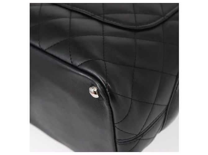 CHANEL Borsa Tote Matelassé Linea Cambon Pelle Nera Argento CC Auth 148463SAV Nero - vista 17