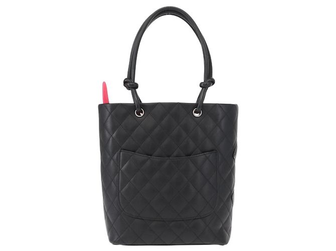 CHANEL Borsa Tote Matelassé Linea Cambon Pelle Nera Argento CC Auth 148463SAV Nero - vista 2