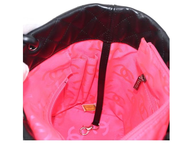 CHANEL Borsa Tote Matelassé Linea Cambon Pelle Nera Argento CC Auth 148463SAV Nero - vista 20