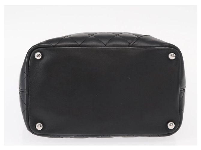 CHANEL Borsa Tote Matelassé Linea Cambon Pelle Nera Argento CC Auth 148463SAV Nero - vista 5