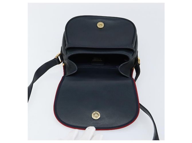 Borsa a Spalla in Pelle GUCCI Blu Navy Oro 007 261 0107 Auth ep11947 D'oro - vista 10