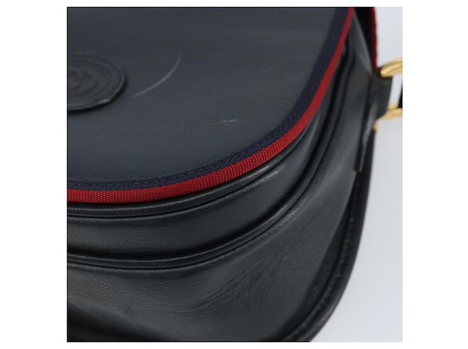 Borsa a Spalla in Pelle GUCCI Blu Navy Oro 007 261 0107 Auth ep11947 D'oro - vista 14