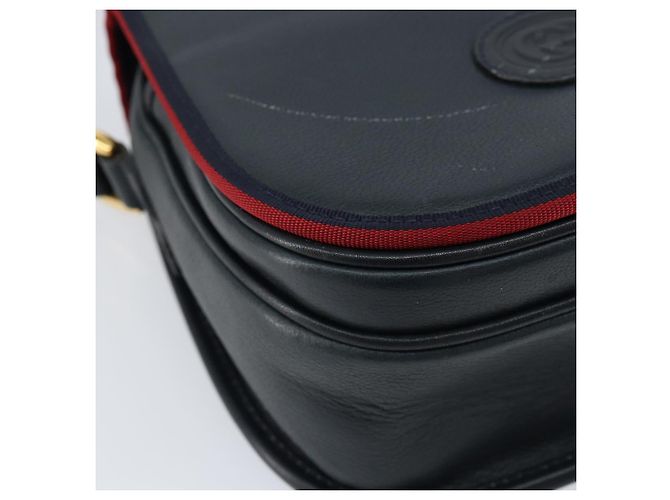 Borsa a Spalla in Pelle GUCCI Blu Navy Oro 007 261 0107 Auth ep11947 D'oro - vista 15