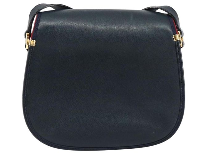 Borsa a Spalla in Pelle GUCCI Blu Navy Oro 007 261 0107 Auth ep11947 D'oro - vista 2