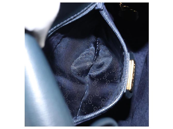 Borsa a Spalla in Pelle GUCCI Blu Navy Oro 007 261 0107 Auth ep11947 D'oro - vista 23