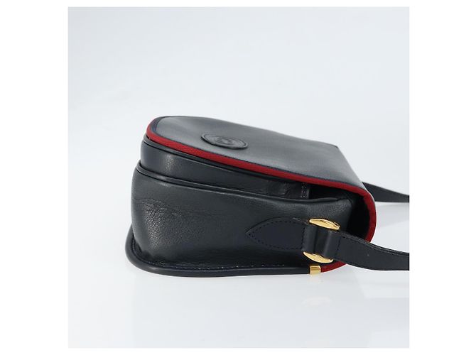 Borsa a Spalla in Pelle GUCCI Blu Navy Oro 007 261 0107 Auth ep11947 D'oro - vista 3