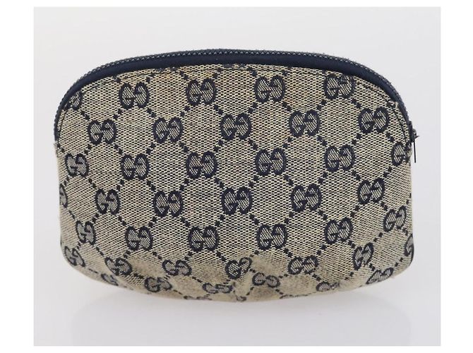 GUCCI GG Supreme Clutch Bag PVC 2 pezzi Beige Blu Navy Auth 151916 - vista 11