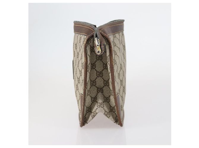 GUCCI GG Supreme Clutch Bag PVC 2 pezzi Beige Blu Navy Auth 151916 - vista 4