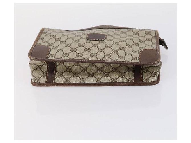 GUCCI GG Supreme Clutch Bag PVC 2 pezzi Beige Blu Navy Auth 151916 - vista 6