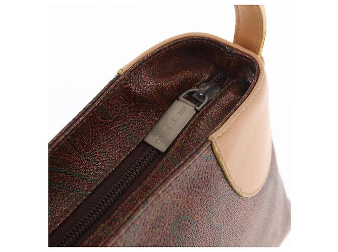ETRO Paisley Schultertasche aus Canvas Braun Auth am9604 - Ansicht 10