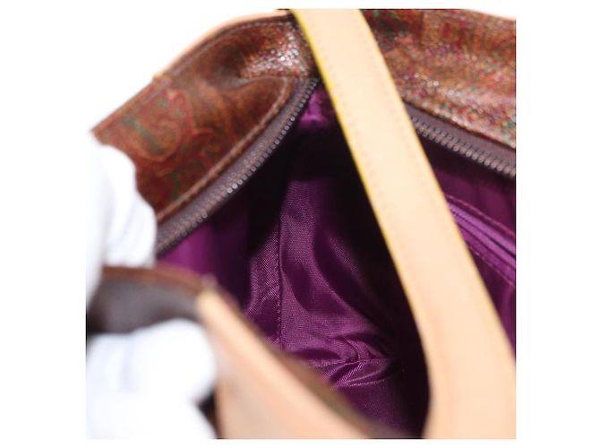 ETRO Paisley Schultertasche aus Canvas Braun Auth am9604 - Ansicht 18