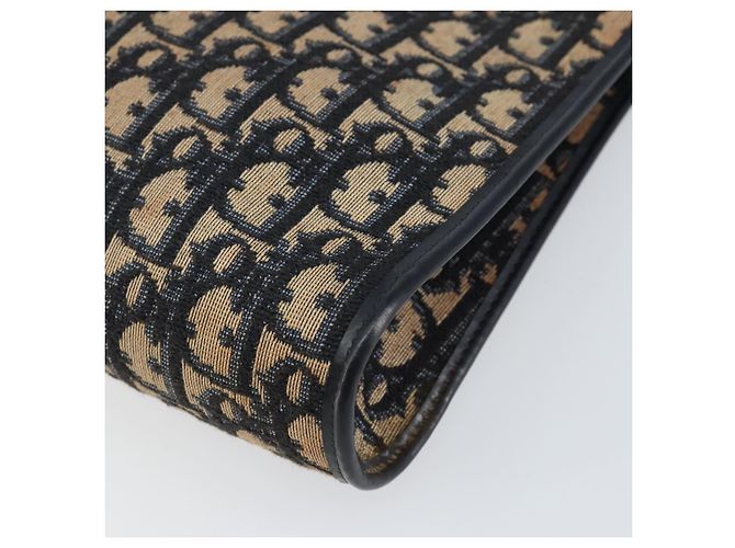 Borsa a Spalla in Tela Trotter Christian Dior Blu Navy Oro Auth 153348 D'oro - vista 15