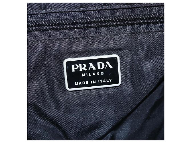 PRADA Borsa a mano in nylon nero Auth bs31162 - vista 19