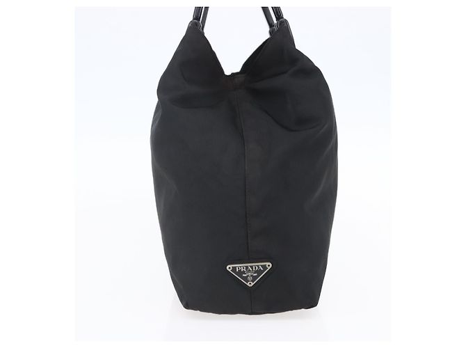 PRADA Borsa a mano in nylon nero Auth bs31162 - vista 3