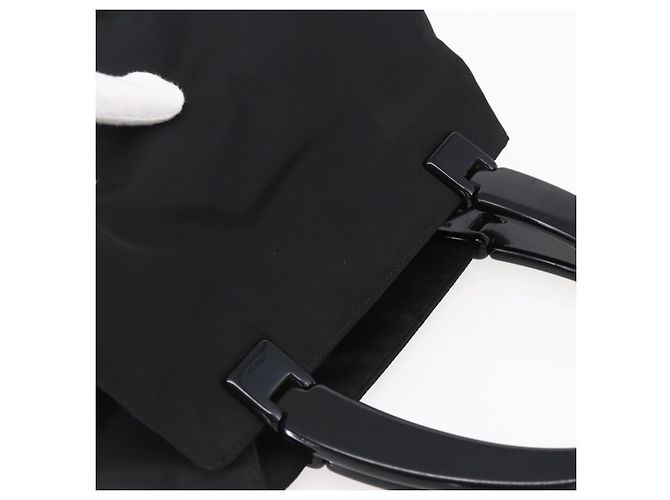 PRADA Borsa a mano in nylon nero Auth bs31162 - vista 6