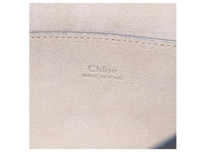 Chloé Borsa a Spalla Chloe Fay in Pelle Scamosciata Blu Oro Auth BA8055 D'oro - vista 10