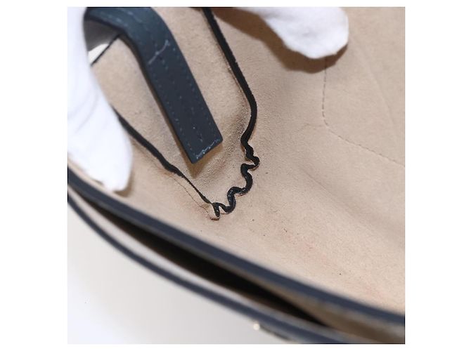 Chloé Borsa a Spalla Chloe Fay in Pelle Scamosciata Blu Oro Auth BA8055 D'oro - vista 18