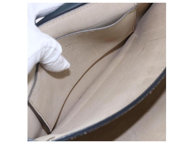 Chloé Borsa a Spalla Chloe Fay in Pelle Scamosciata Blu Oro Auth BA8055 D'oro - vista 19
