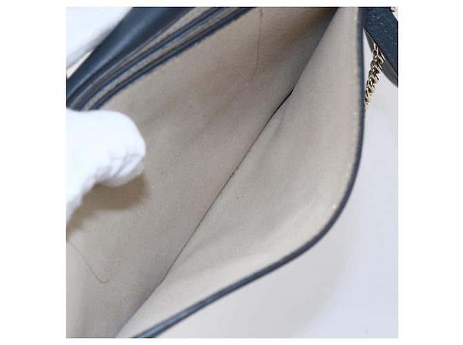 Chloé Borsa a Spalla Chloe Fay in Pelle Scamosciata Blu Oro Auth BA8055 D'oro - vista 21
