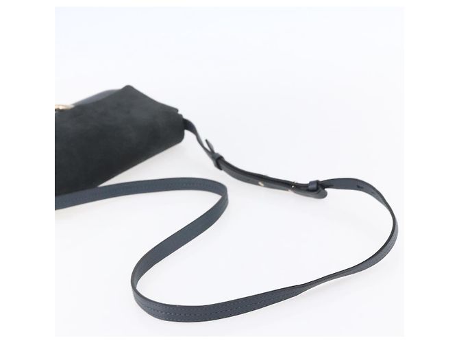 Chloé Borsa a Spalla Chloe Fay in Pelle Scamosciata Blu Oro Auth BA8055 D'oro - vista 7