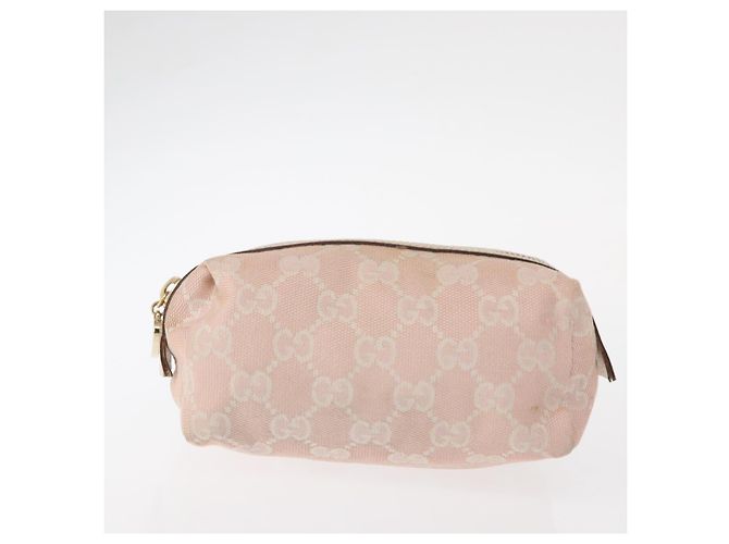 Pochette GG Canvas Gucci 3 pezzi Rosa Oro beige Auth bs30858 D'oro - vista 2