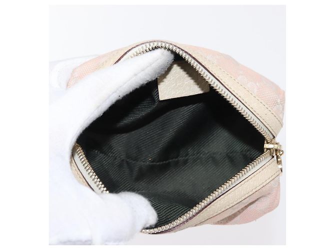 Pochette GG Canvas Gucci 3 pezzi Rosa Oro beige Auth bs30858 D'oro - vista 8