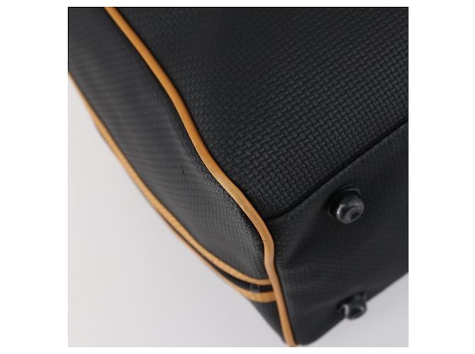 Saint Laurent Borsa Boston Cassandra in PVC nero marrone oro Auth ep11750 D'oro - vista 14