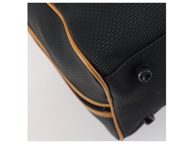 Saint Laurent Borsa Boston Cassandra in PVC nero marrone oro Auth ep11750 D'oro - vista 16