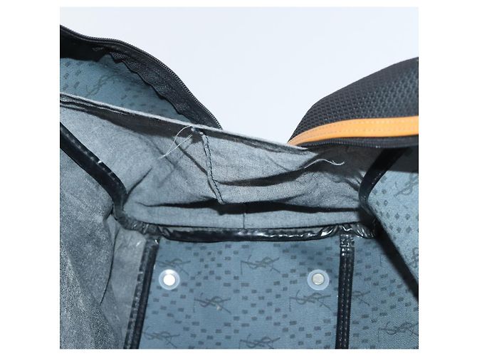 Saint Laurent Borsa Boston Cassandra in PVC nero marrone oro Auth ep11750 D'oro - vista 18