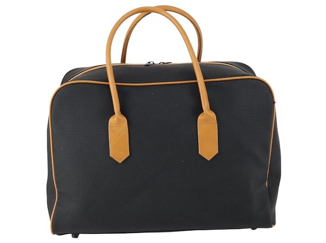 Saint Laurent Borsa Boston Cassandra in PVC nero marrone oro Auth ep11750 D'oro - vista 2