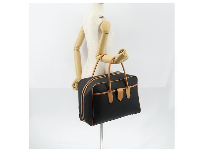 Saint Laurent Borsa Boston Cassandra in PVC nero marrone oro Auth ep11750 D'oro - vista 20