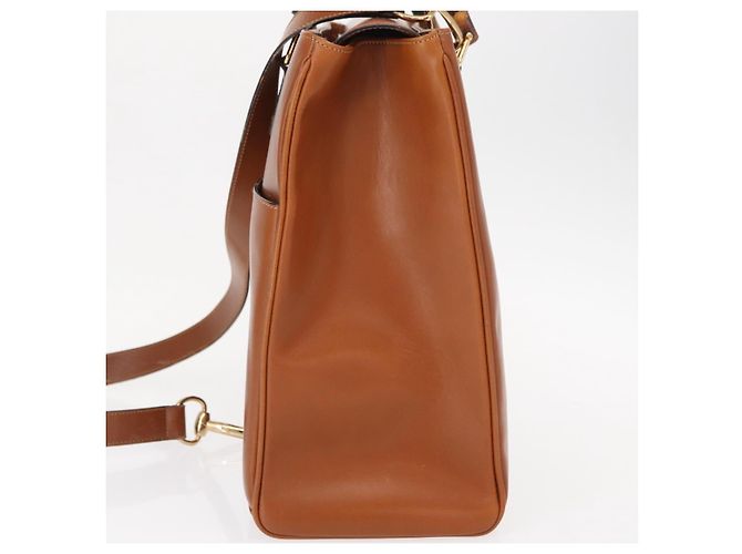 Borsa a mano in pelle GUCCI Bamboo 2 in 1 Marrone Oro 002 2855 03222 0 Auth 150280 - vista 3
