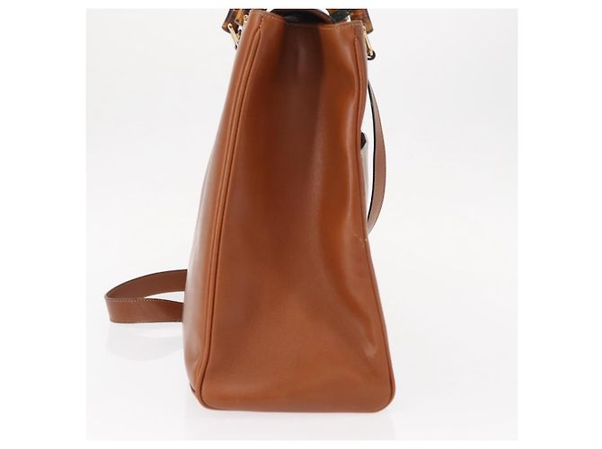 Borsa a mano in pelle GUCCI Bamboo 2 in 1 Marrone Oro 002 2855 03222 0 Auth 150280 - vista 4