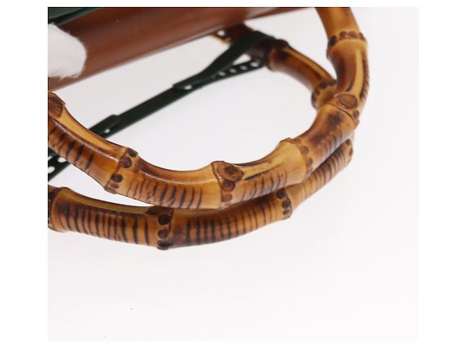 Borsa a mano in pelle GUCCI Bamboo 2 in 1 Marrone Oro 002 2855 03222 0 Auth 150280 - vista 7
