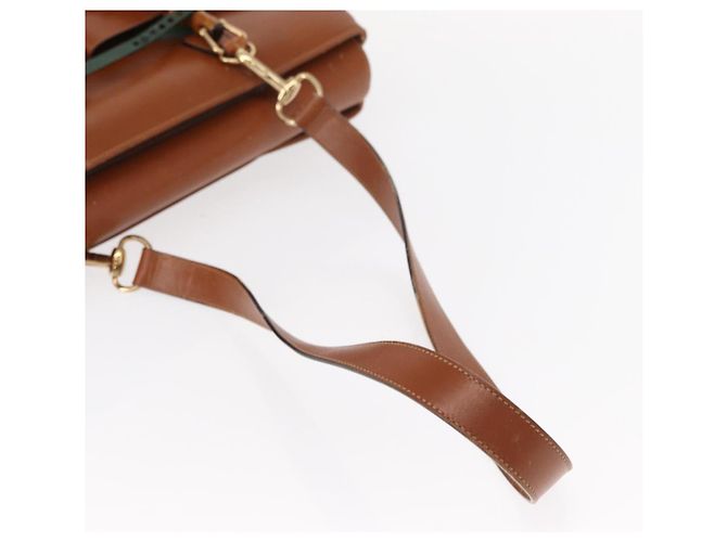 Borsa a mano in pelle GUCCI Bamboo 2 in 1 Marrone Oro 002 2855 03222 0 Auth 150280 - vista 8
