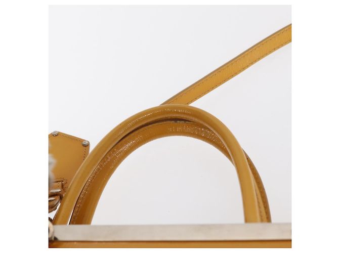 FENDI 2 JOURS Handtasche aus Leder 2-in-1 Gelb Silber Authentisch am9630 - Ansicht 14