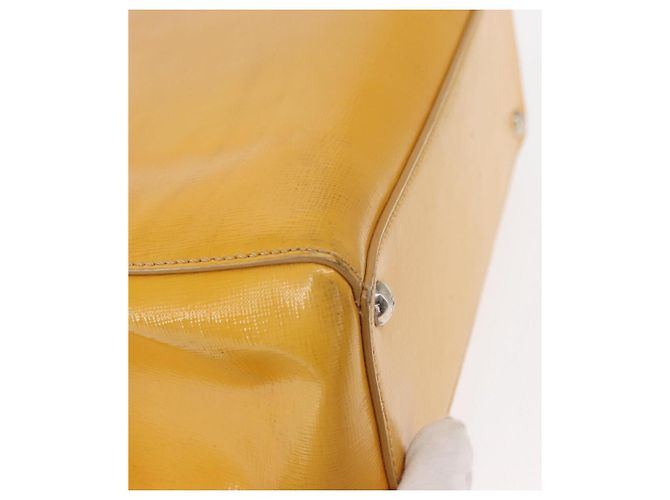 FENDI 2 JOURS Handtasche aus Leder 2-in-1 Gelb Silber Authentisch am9630 - Ansicht 16